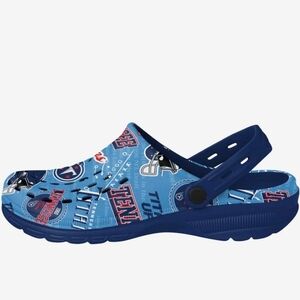 Tennessee Titans Historic Print Clog Strap Crocs Blue Size 7 - 8 Waterproof NWT